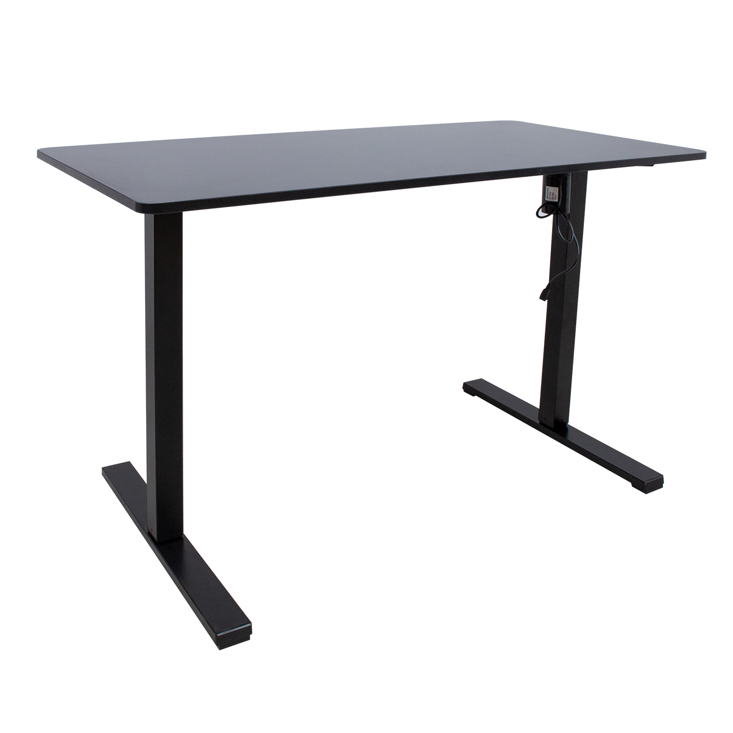 Reguliuojamo aukščio stalas, 1 variklis, 2 pakopų kėlimo sistema, juodas, 120 × 60 × 71–116 cm