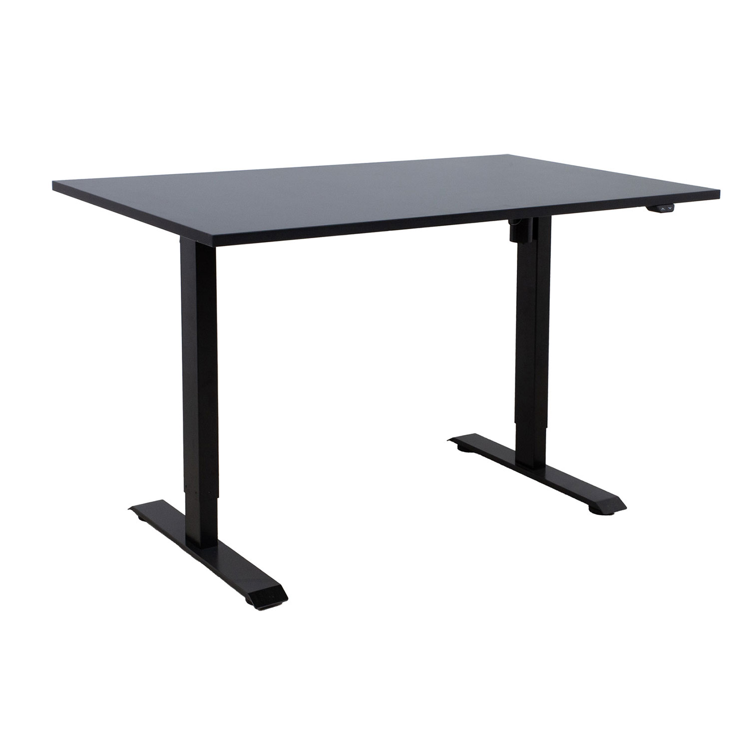 Reguliuojamo aukščio stalas su 1 varikliu, juodas, 140 × 80 × 71–121 cm