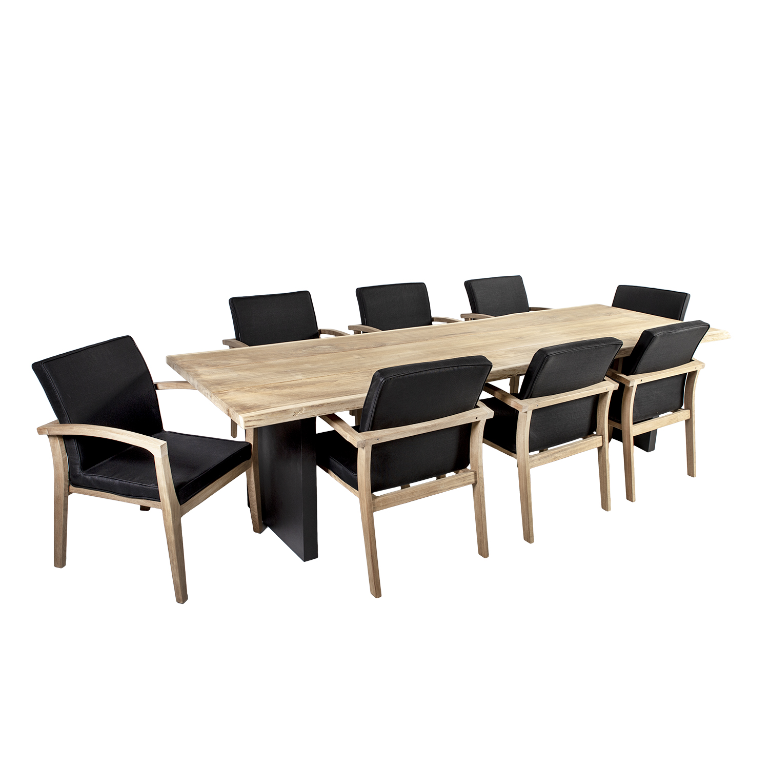 Lauko baldų komplektas su 8 kėdėmis 280 × 100 × 76 cm