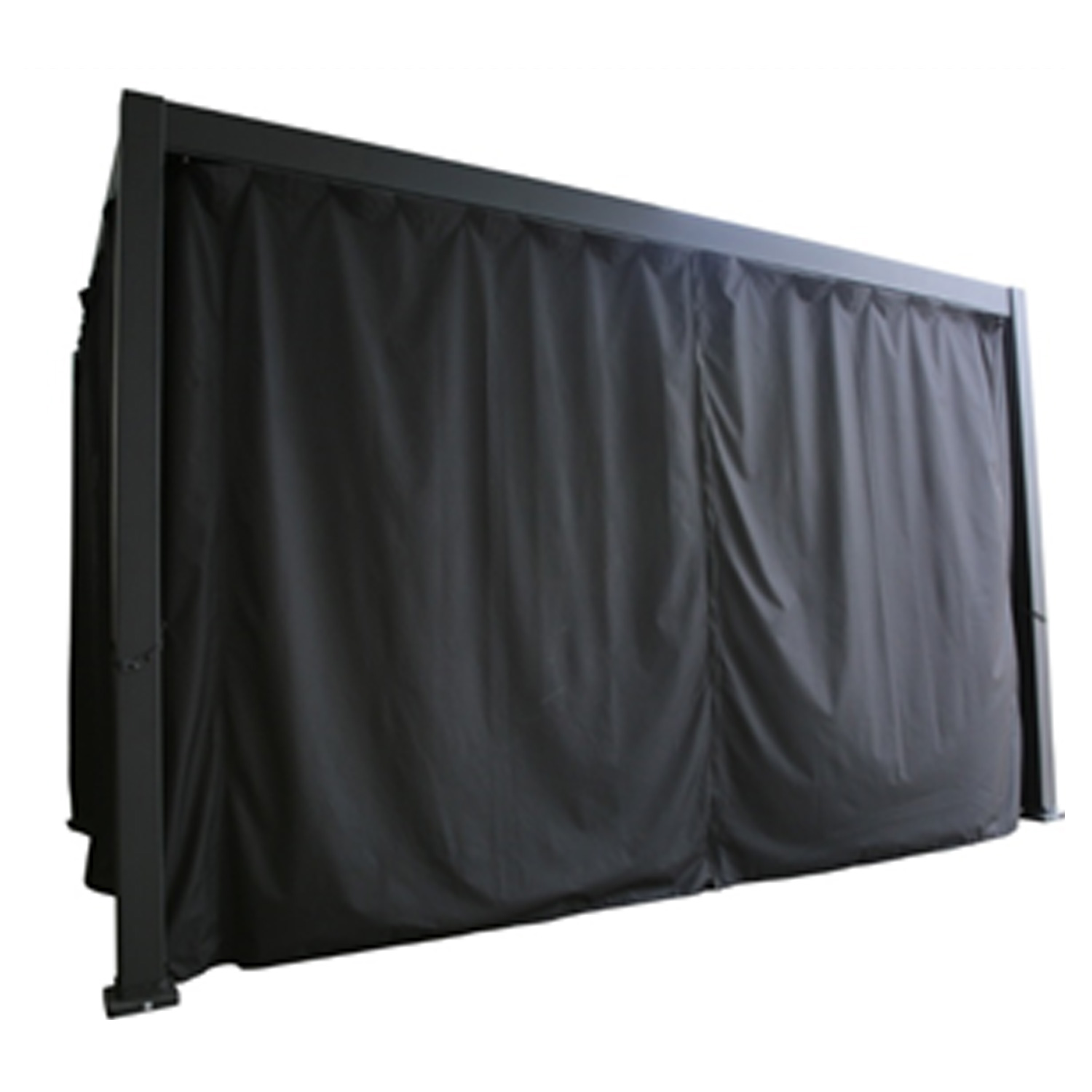 Sodo pavėsinė su reguliuojamu lameliniu stogu ir užuolaidomis, tamsiai pilka, 301,3 × 301,3 × 250,8 cm 3