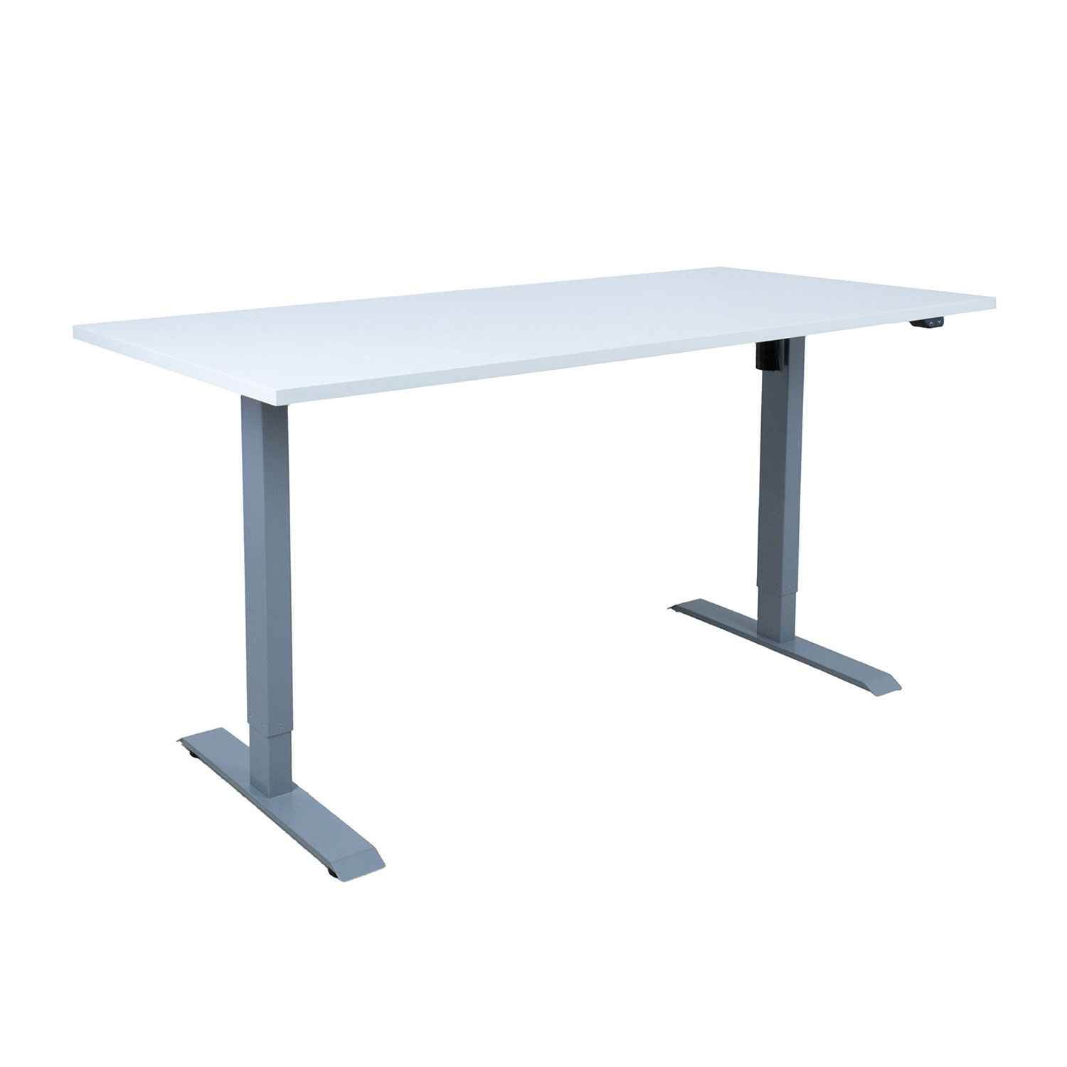 Reguliuojamo aukščio stalas su 1 elektriniu varikliu, pilkšvai baltas / sidabriškai pilkas, 160 × 80 × 71–121 cm