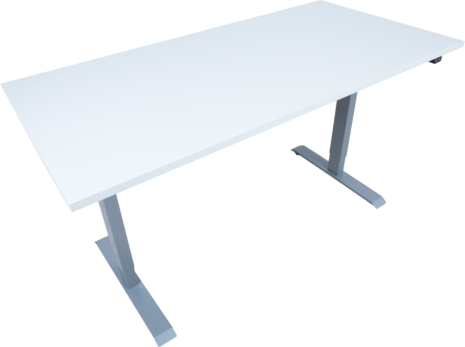Reguliuojamo aukščio stalas su 1 elektriniu varikliu, pilkšvai baltas / sidabriškai pilkas, 160 × 80 × 71–121 cm 2