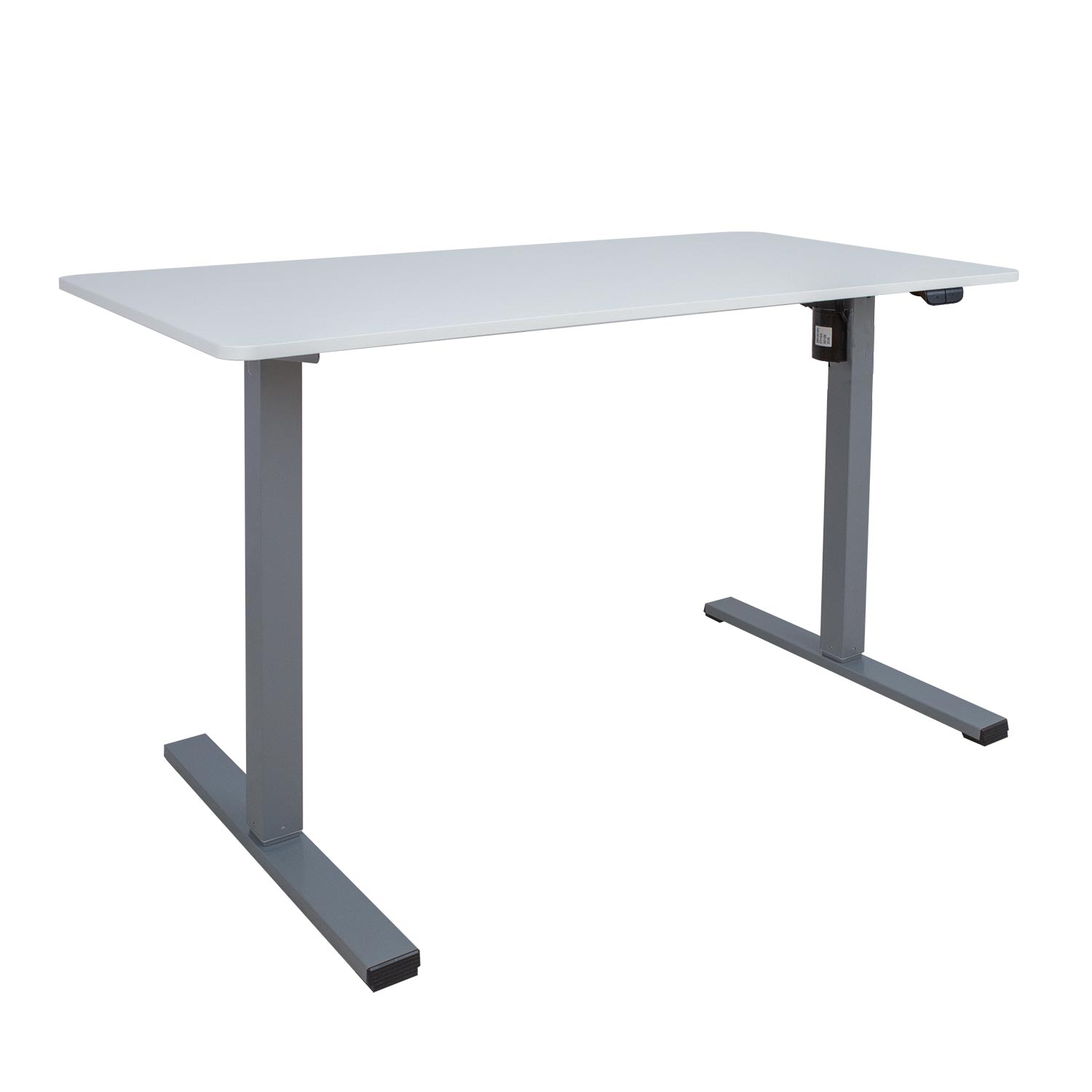 Reguliuojamo aukščio stalas su 1 varikliu, baltas / sidabriškai pilkas, 120 × 60 × 71–116 cm
