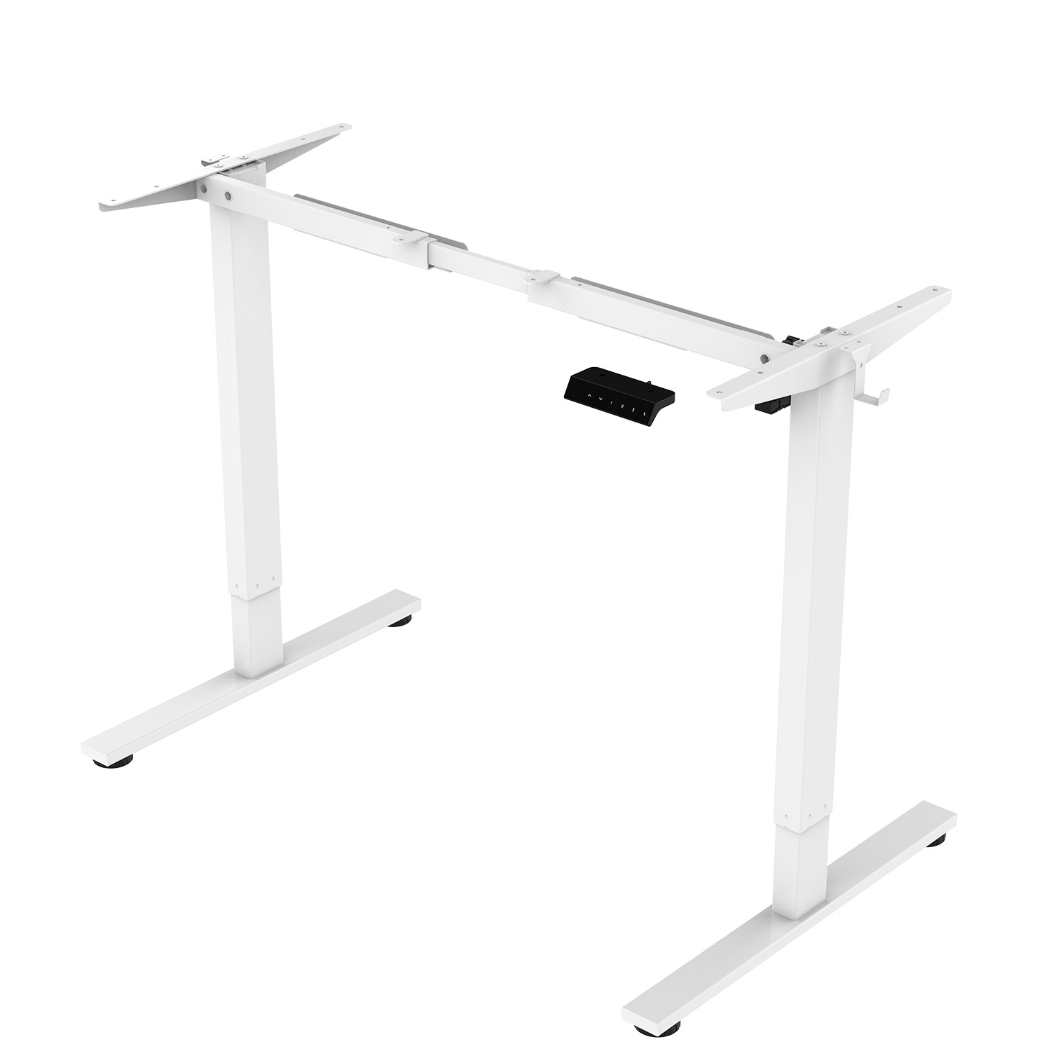 Reguliuojamo aukščio stalas su 1 varikliu, juodas/baltas, 120 × 60 × 71,5–116 cm