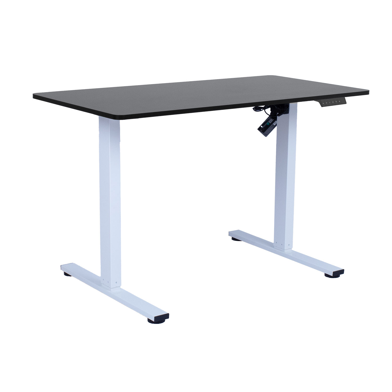 Reguliuojamo aukščio stalas su 1 varikliu, juodas/baltas, 120 × 60 × 71,5–116 cm