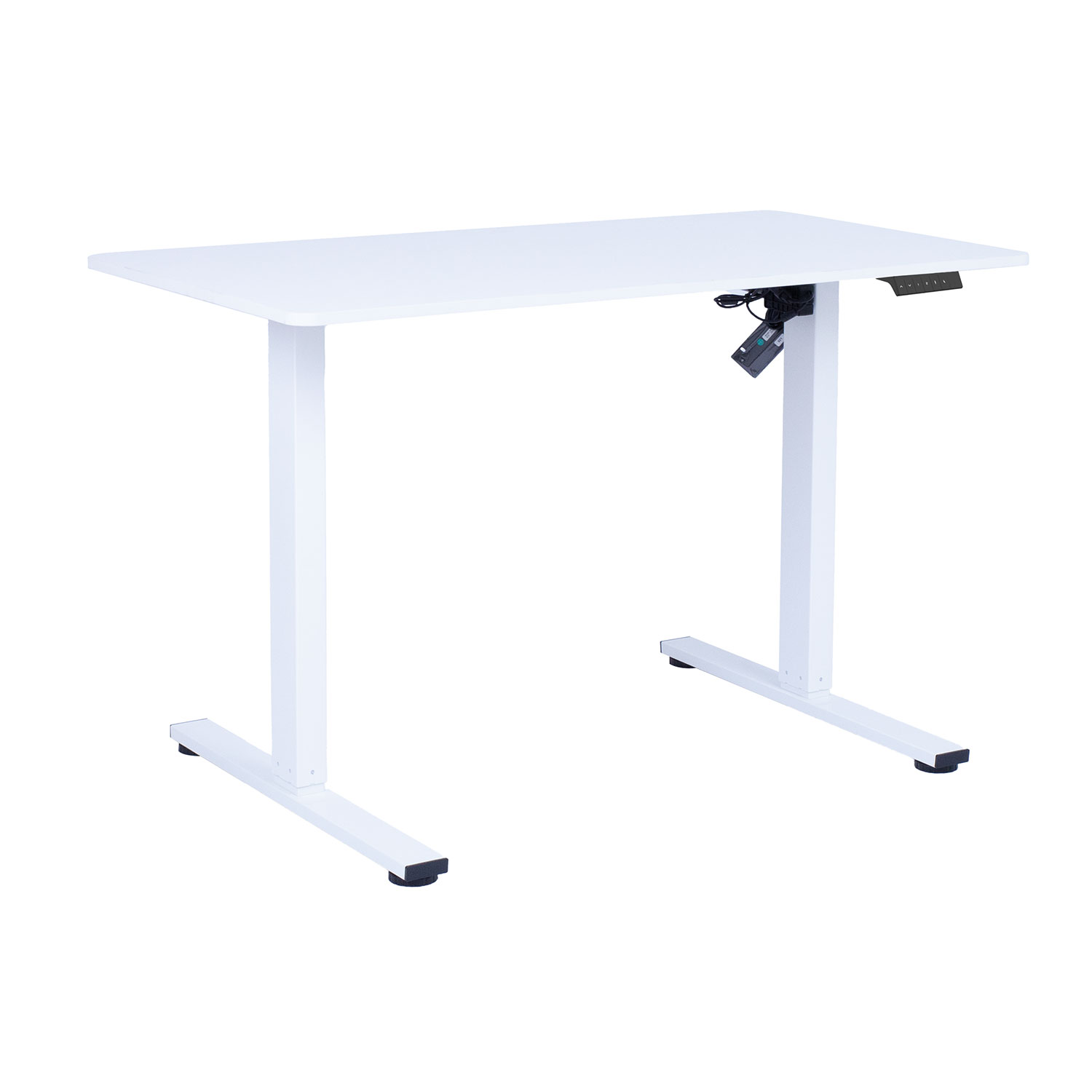 Reguliuojamo aukščio stalas su 1 varikliu, baltas, 120 × 60 × 71,5–116 cm