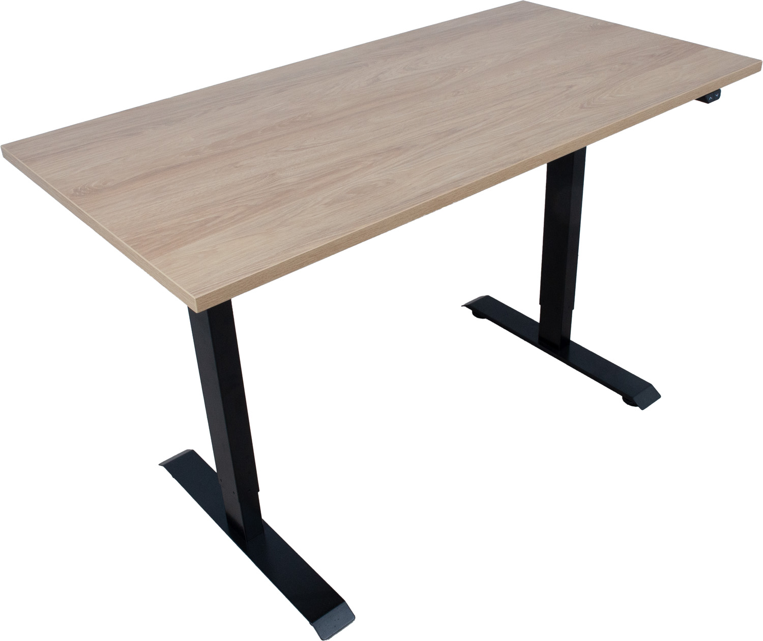 Reguliuojamo aukščio stalas su 1 varikliu, hikorės rašto, 140 × 70 × 71–121 cm 2