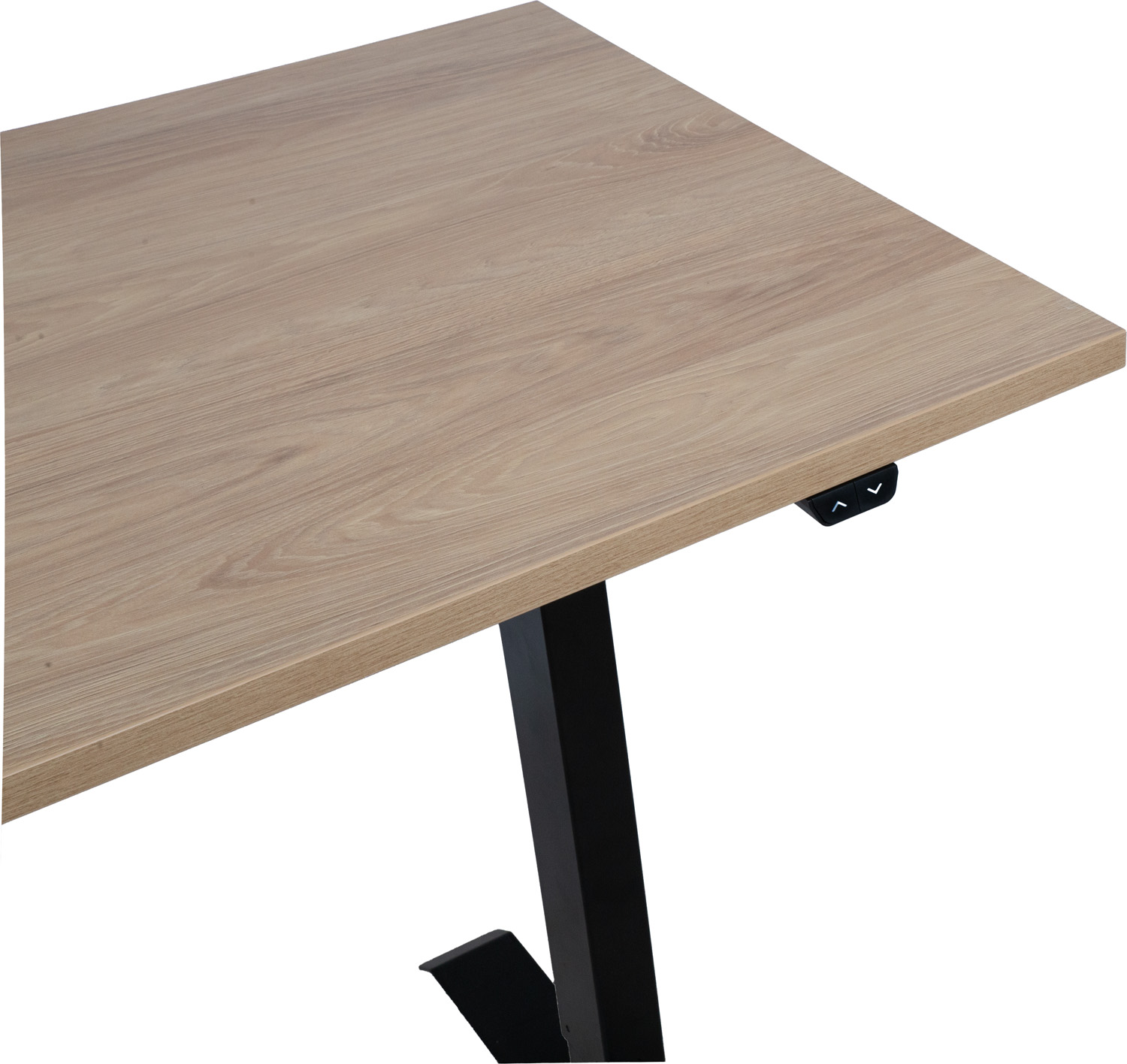 Reguliuojamo aukščio stalas su 1 varikliu, hikorės rašto, 140 × 70 × 71–121 cm 3