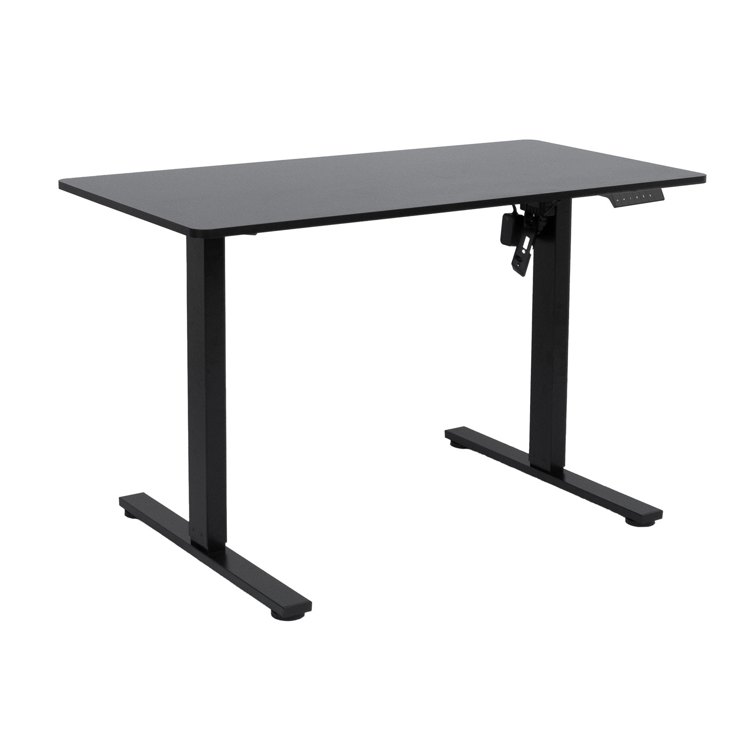 Reguliuojamo aukščio stalas su 1 varikliu, juodas, 120 × 60 × 71,5–116 cm