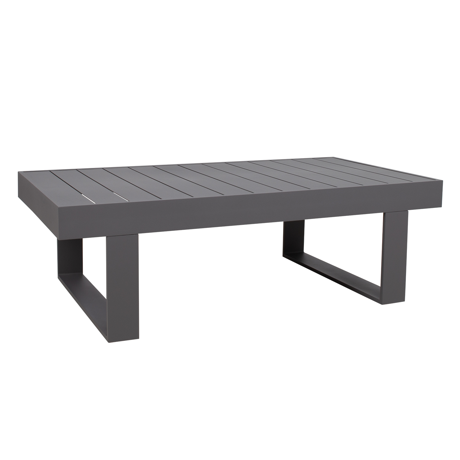Lauko baldų komplektas su moduline sofa ir stalu, pilkas 3