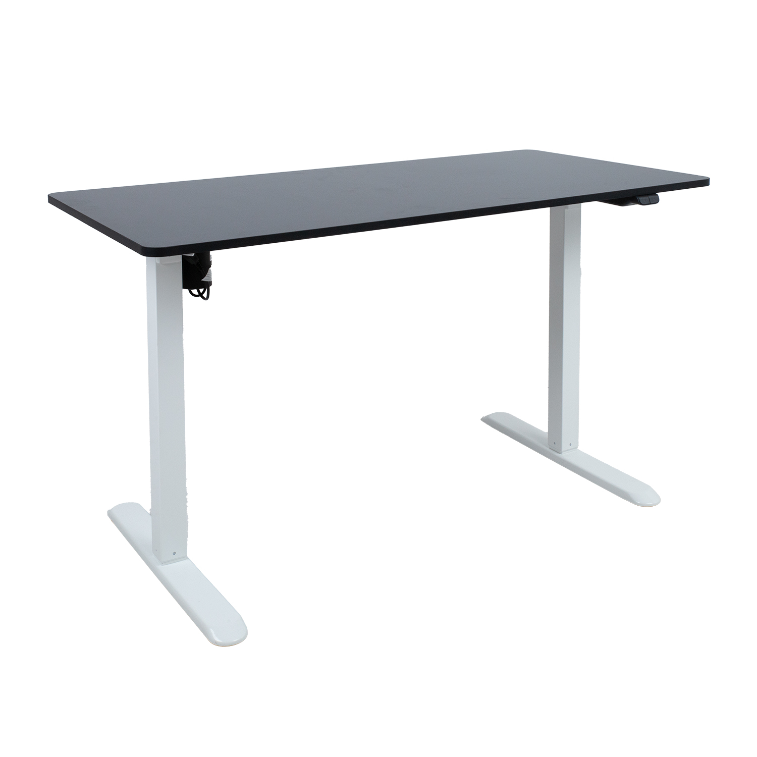 Reguliuojamo aukščio stalas su 1 varikliu, juodas/baltas, 120 × 60 × 73–118 cm