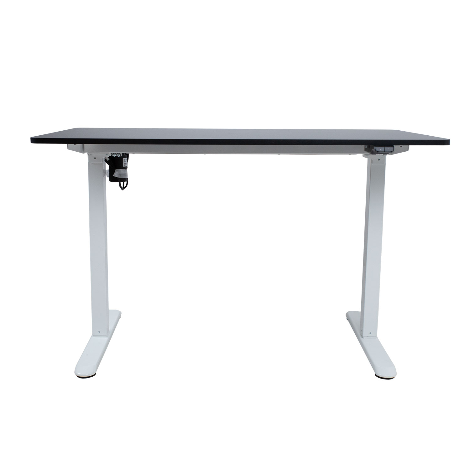 Reguliuojamo aukščio stalas su 1 varikliu, juodas/baltas, 120 × 60 × 73–118 cm 3