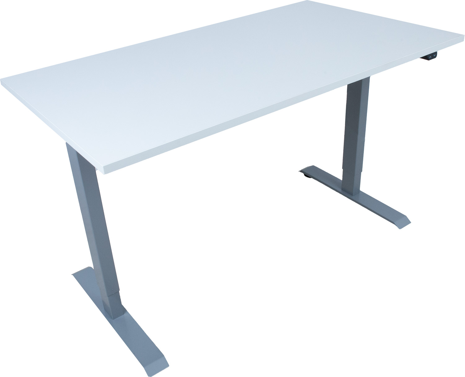 Reguliuojamo aukščio stalas su 1 elektriniu varikliu, pilkšvai baltas / sidabriškai pilkas, 140 × 80 cm 2