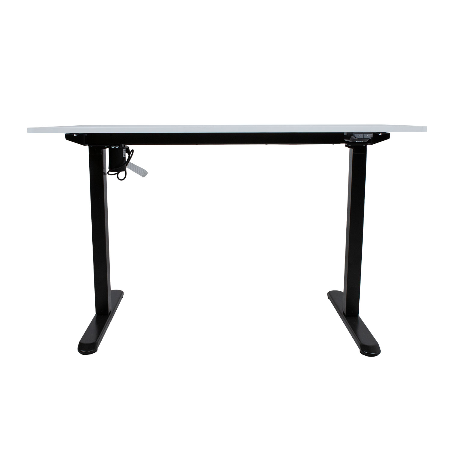 Reguliuojamo aukščio stalas su 1 varikliu, baltas/juodas, 120 × 60 × 73–118 cm 3