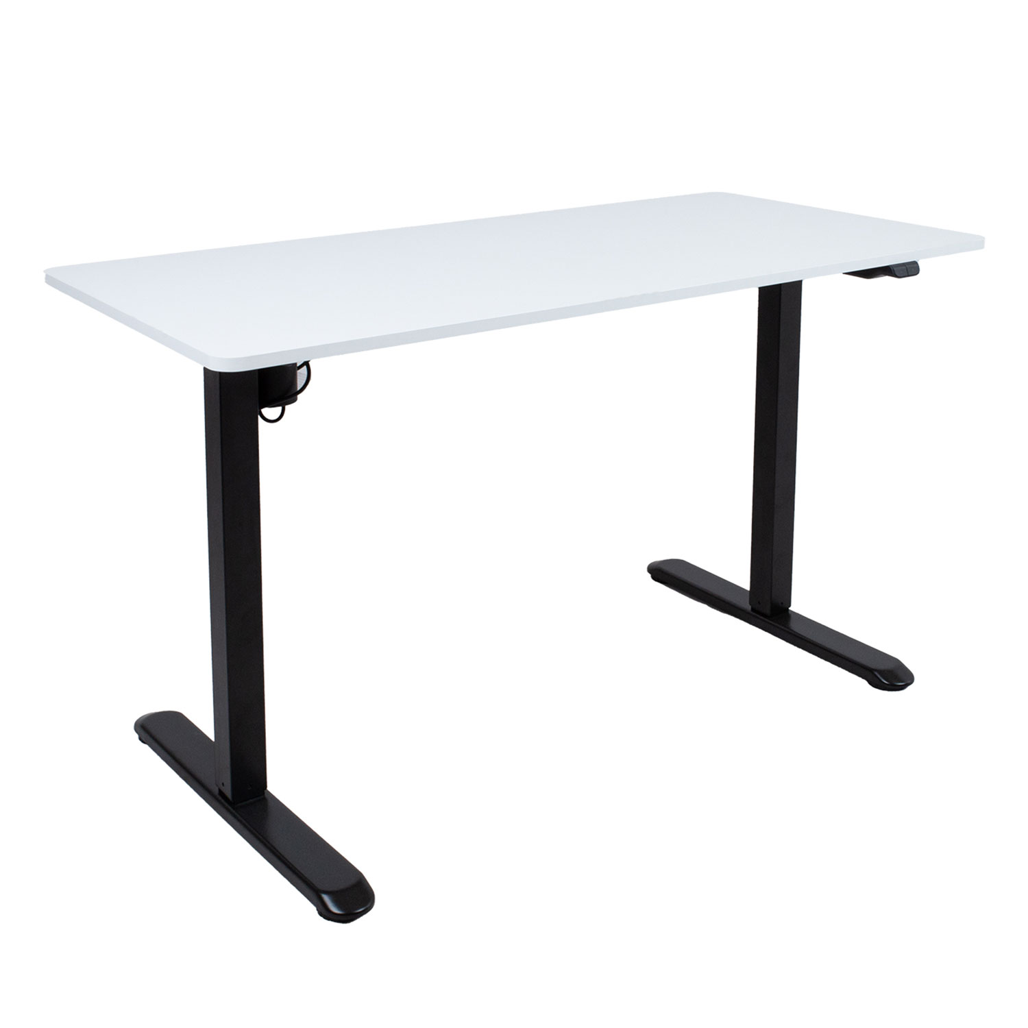 Reguliuojamo aukščio stalas su 1 varikliu, baltas/juodas, 120 × 60 × 73–118 cm