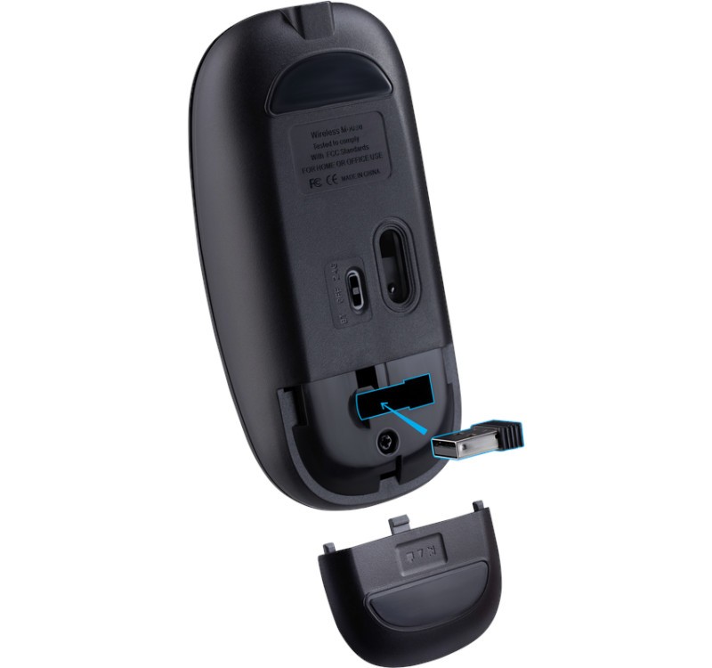 Belaidė tylaus spustelėjimo pelė virtual mb-635, rf+bt, 1600dpi, juoda