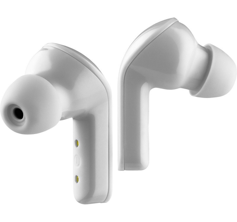 Belaidės ausinės su mikrofonu ir garso valdymu, baltos, bluetooth 5.0, tws