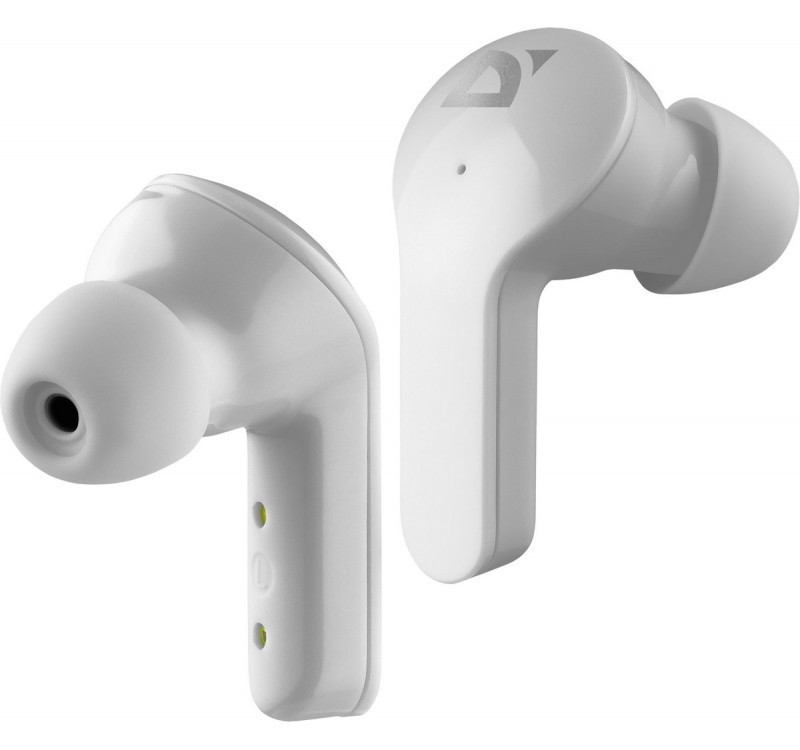 Belaidės ausinės su mikrofonu ir garso valdymu, baltos, bluetooth 5.0, tws