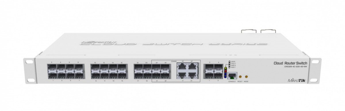 Mikrotik crs328-4c-20s-4s+rm|type l2|rack 1u|4x10/100/1000base-t/sfp combo|20xsfp|4xsfp+|1xrj45|crs328-4c-20s-4s+rm
