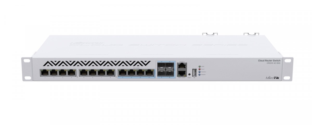 Mikrotik crs312-4c+8xg-rm jungiklis, 12x rj45 10 gigabit, 4x sfp+