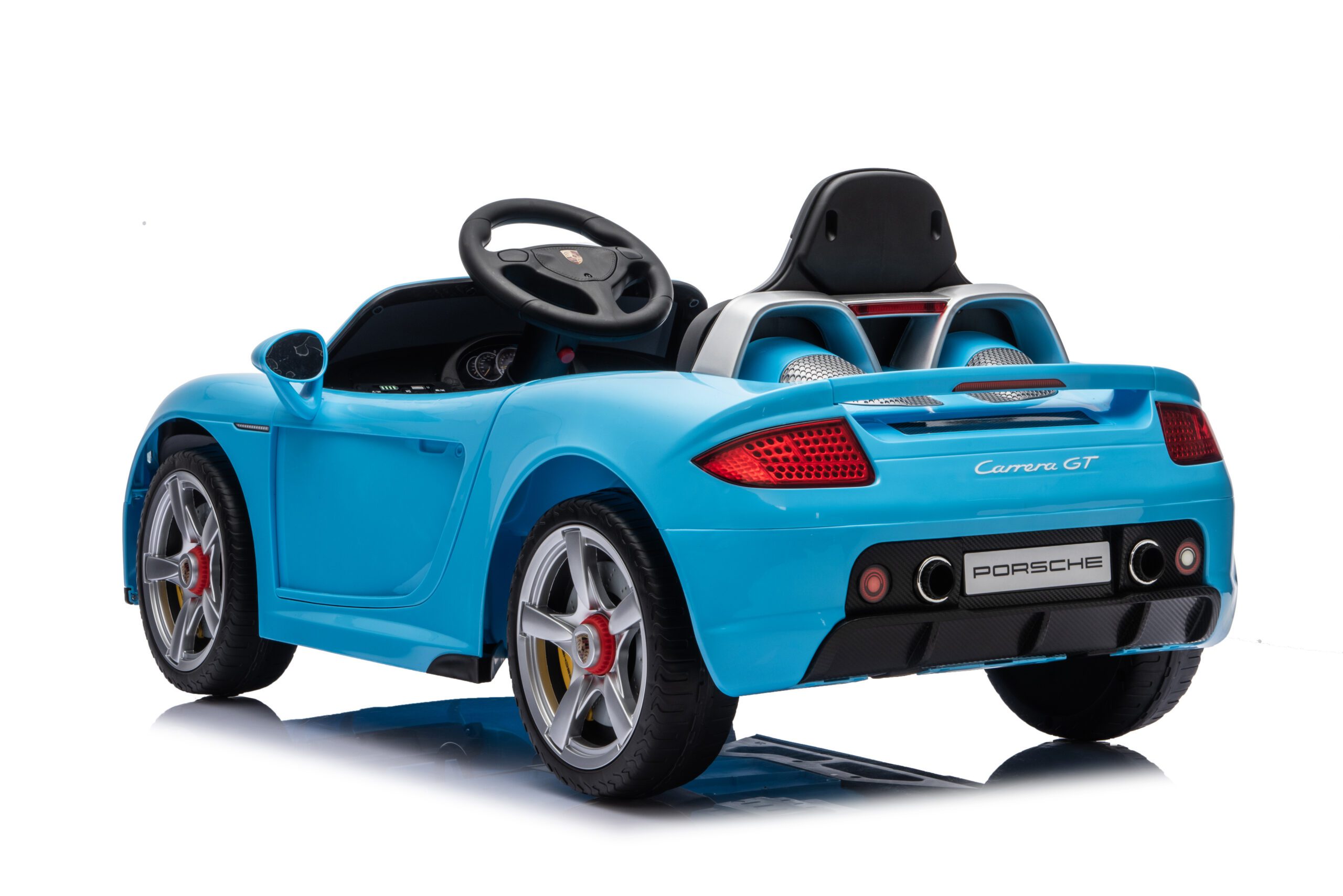Vaikiškas elektromobilis Porsche Carrera GT su nuotoliniu valdymu, šviesiai mėlynas, 111 × 59 × 45 cm 3