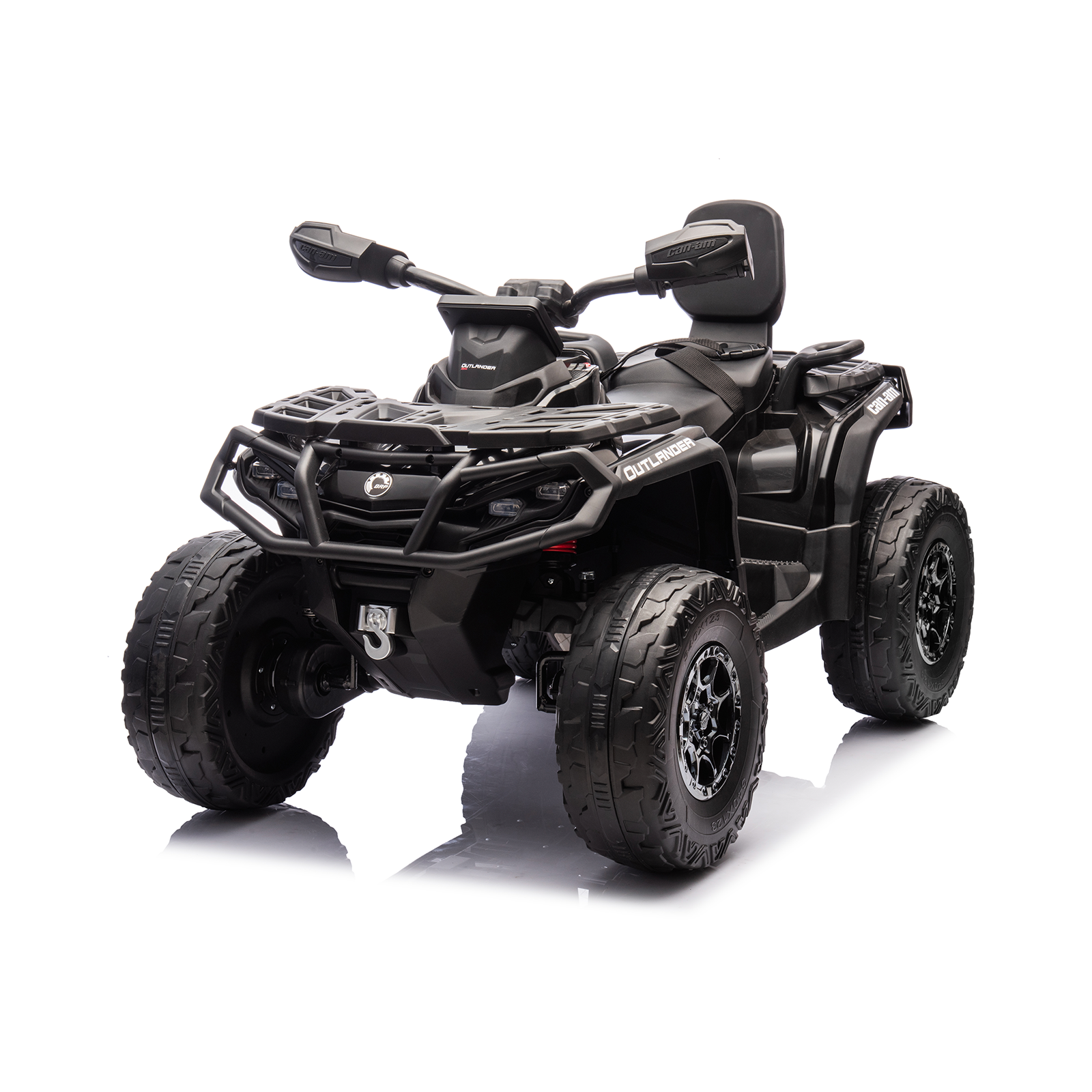 Vaikiškas elektromobilis HATIS Can-am Outlander, 4 × 45 W, 12 V 14 Ah, juodas, 115 × 67,5 × 71 cm