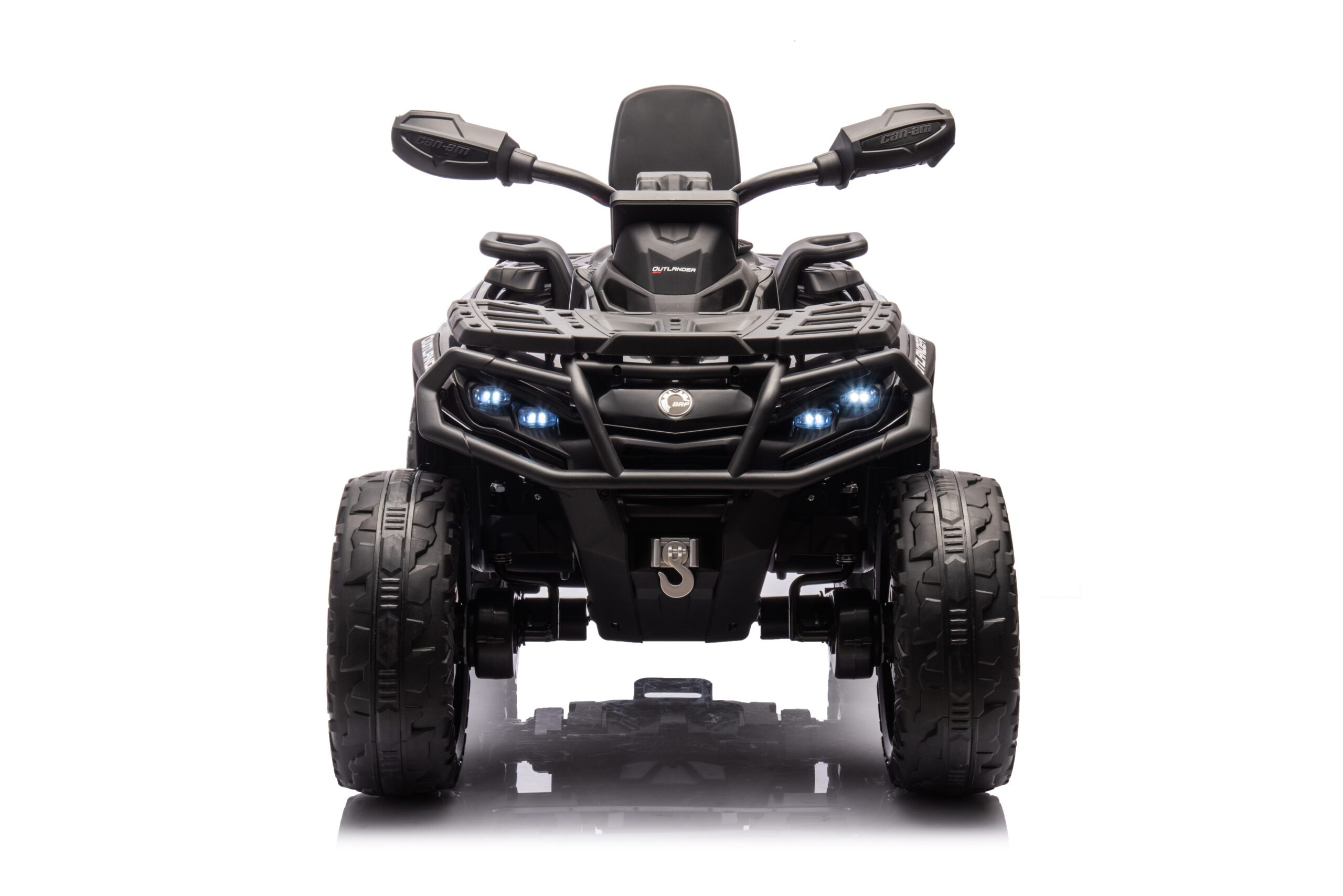 Vaikiškas elektromobilis HATIS Can-am Outlander, 4 × 45 W, 12 V 14 Ah, juodas, 115 × 67,5 × 71 cm
