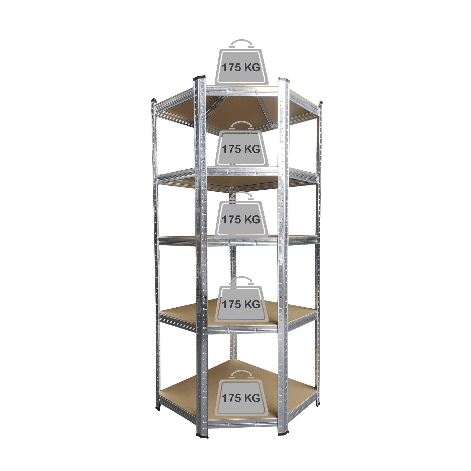 Sandėliavimo lentynų rinkinys, 175 kg, 180 × 90 × 40 cm ir 180 × 70 × 40 × 40 × 70 cm, 3 vnt. 3