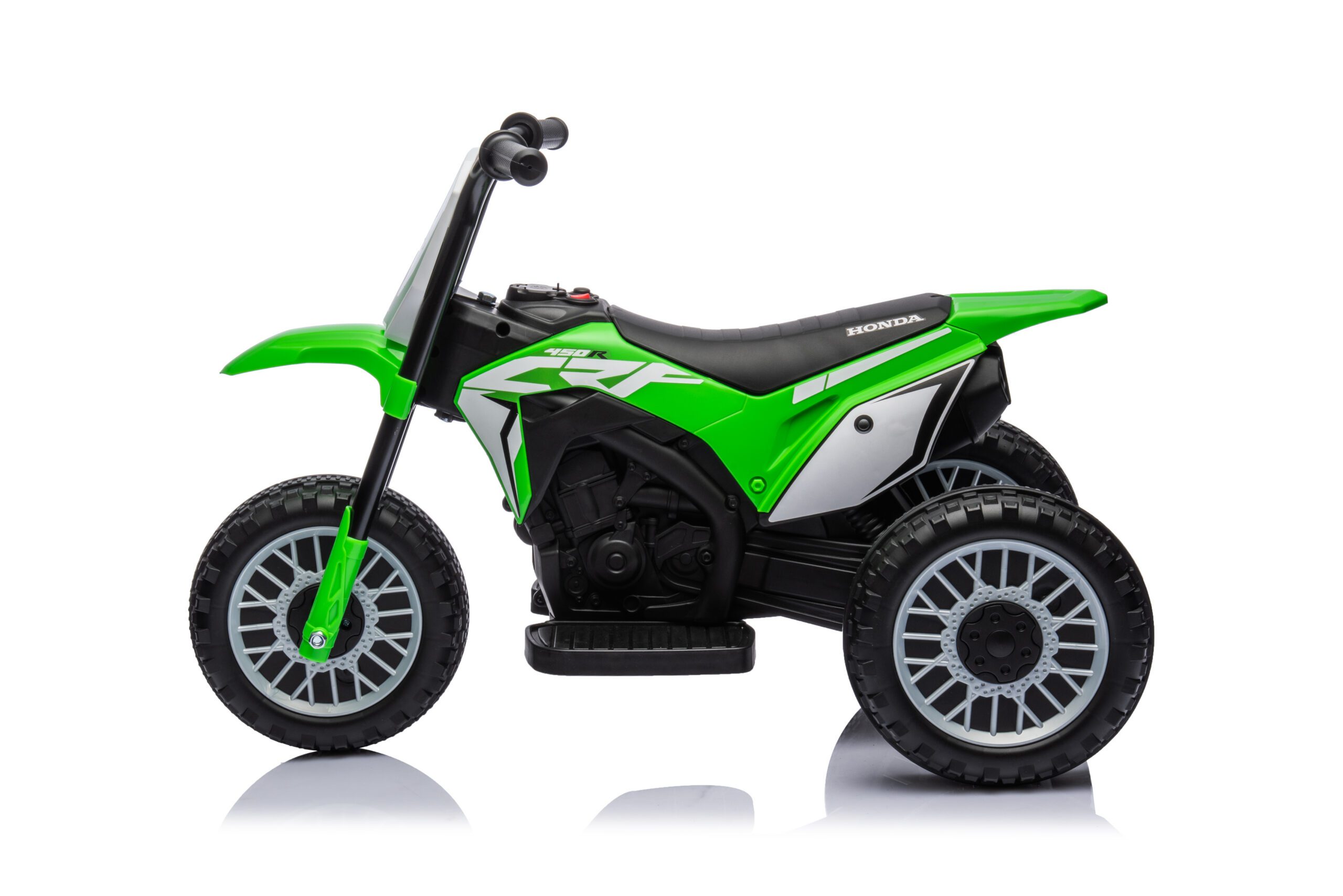 Vaikiškas elektrinis motociklas Honda CRF, šviesiai žalias, 71 × 40,5 × 43,5 cm 2
