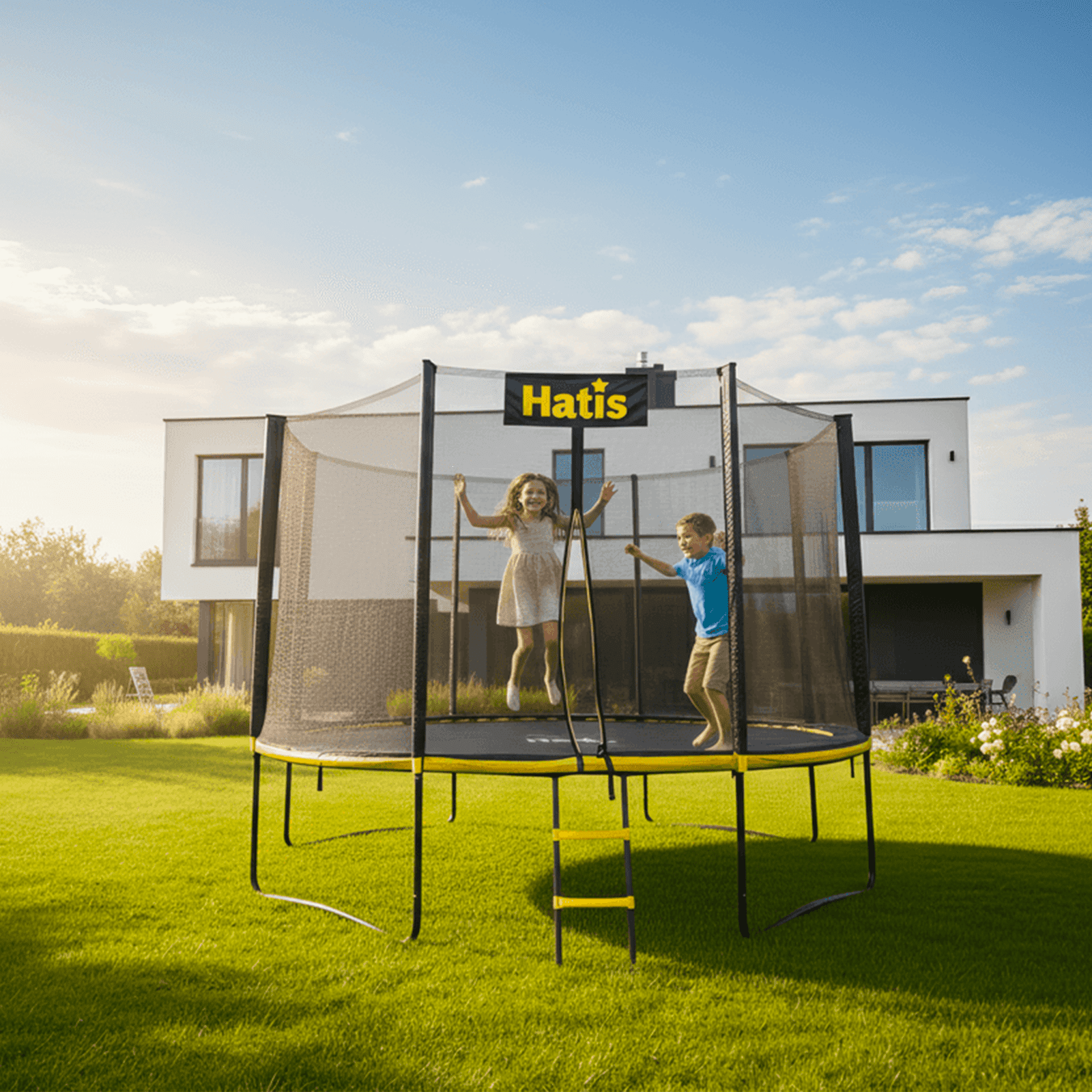 Batutas HATIS 3.05 m, su apsauginiu tinklu ir laipteliais
