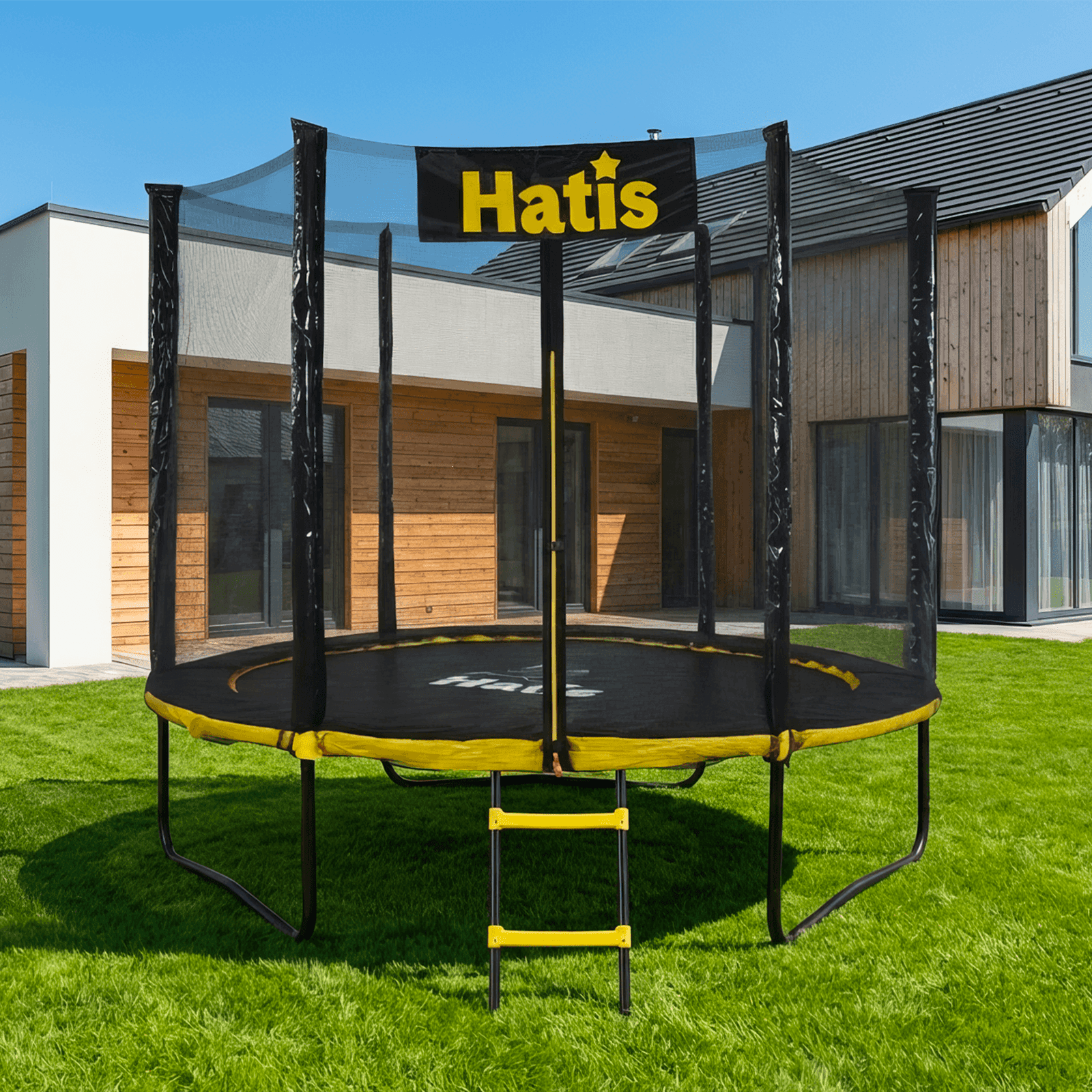 Batutas HATIS 2.44 m, su apsauginiu tinklu ir laipteliais