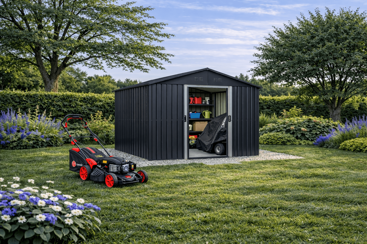 Metalinis sandėliukas HATIS, 4,61 m2, antracito