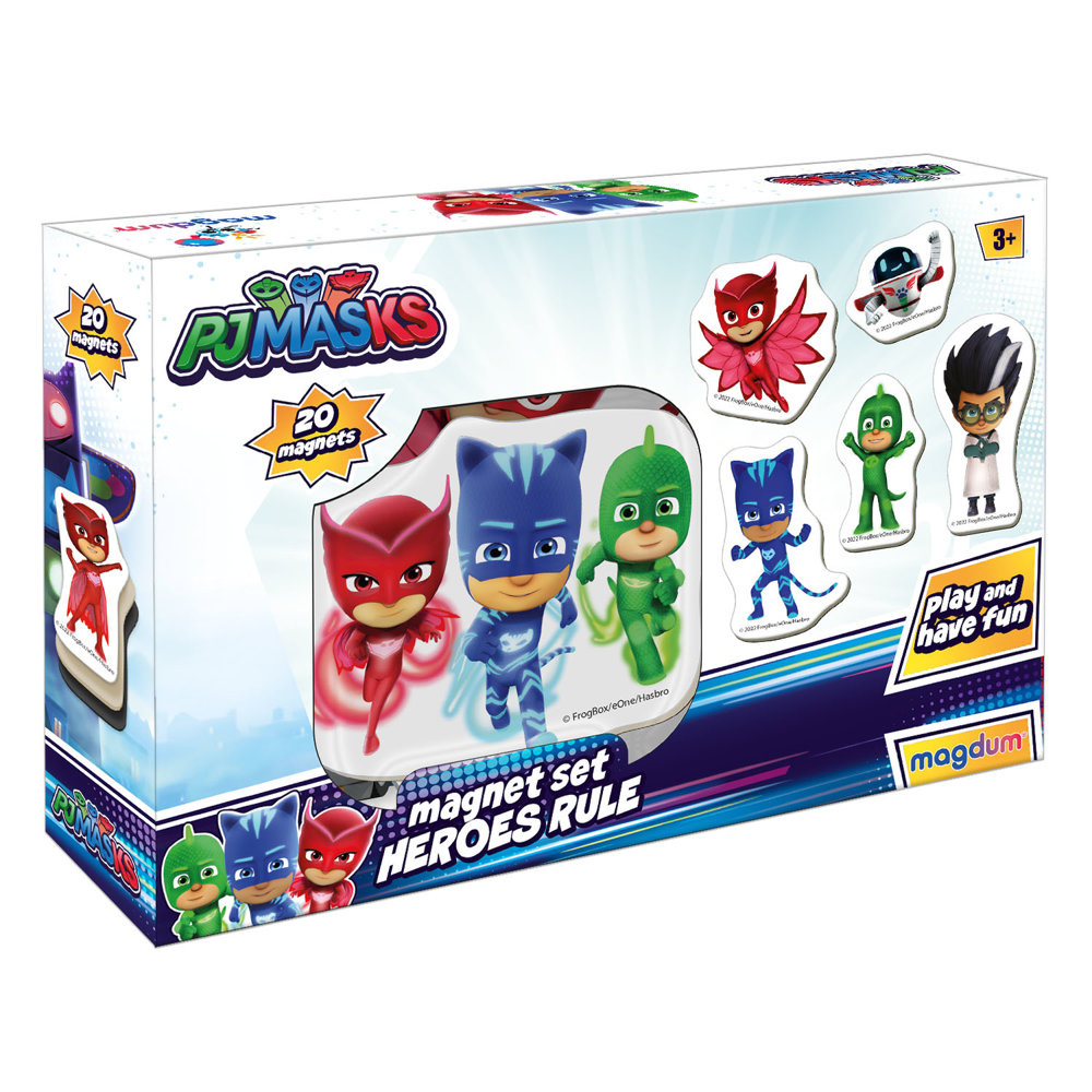 Magnetinių lipdukų rinkinys pj masks, 20 vnt.
