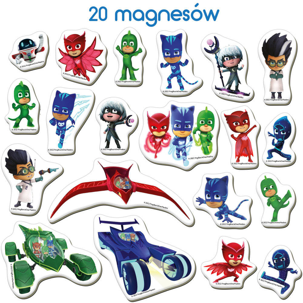 Magnetinių lipdukų rinkinys pj masks, 20 vnt.