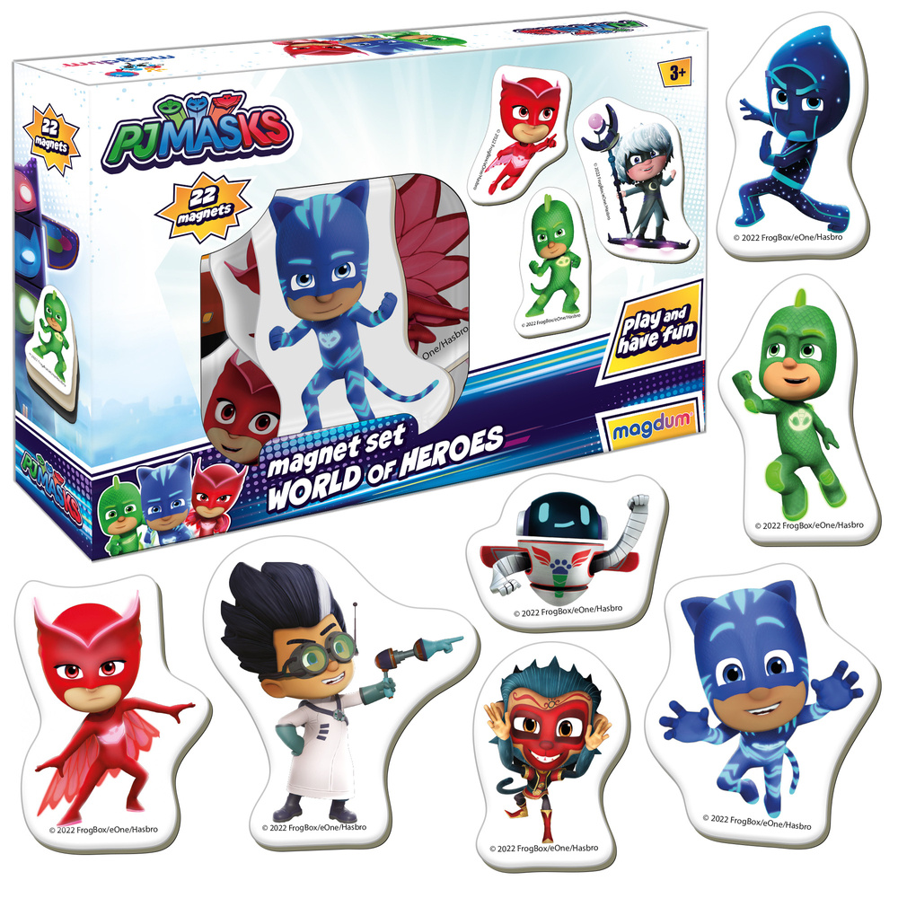 Magnetinių lipdukų rinkinys pj masks, 22 vnt.
