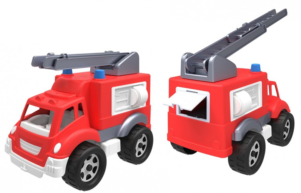 Gaisrinis automobilis ladder helmet firefighter, raudonas