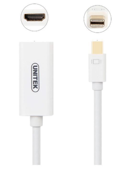 Hdmi laidas unitek mini displayport male, hdmi type a female