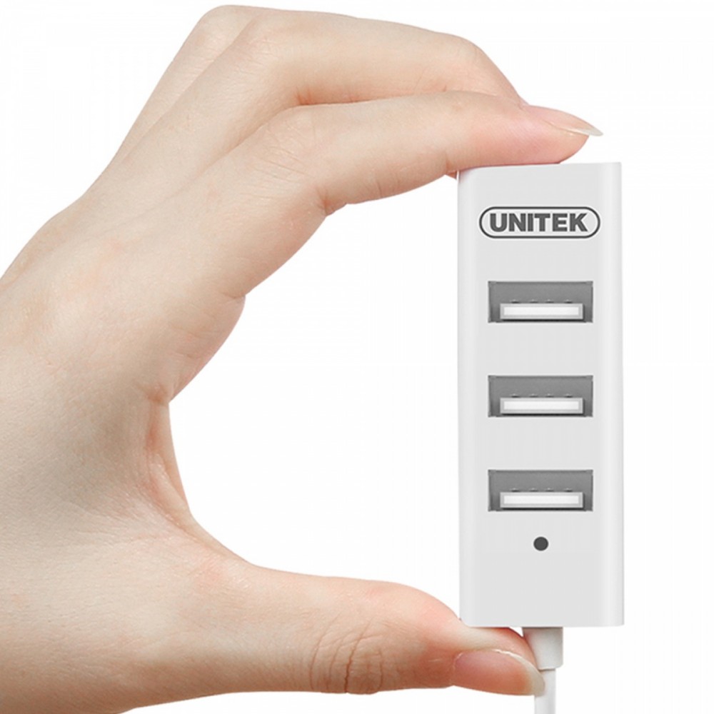 Unitek - hub 4x usb 2.0, y-2146, 1x lad.tel. biały
