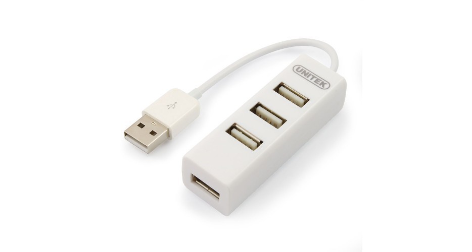 Unitek - hub 4x usb 2.0, y-2146, 1x lad.tel. biały