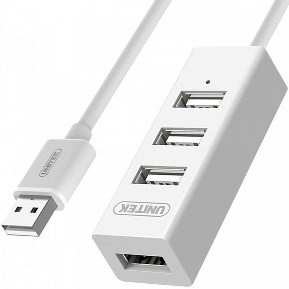 Unitek - hub 4x usb 2.0, y-2146, 1x lad.tel. biały