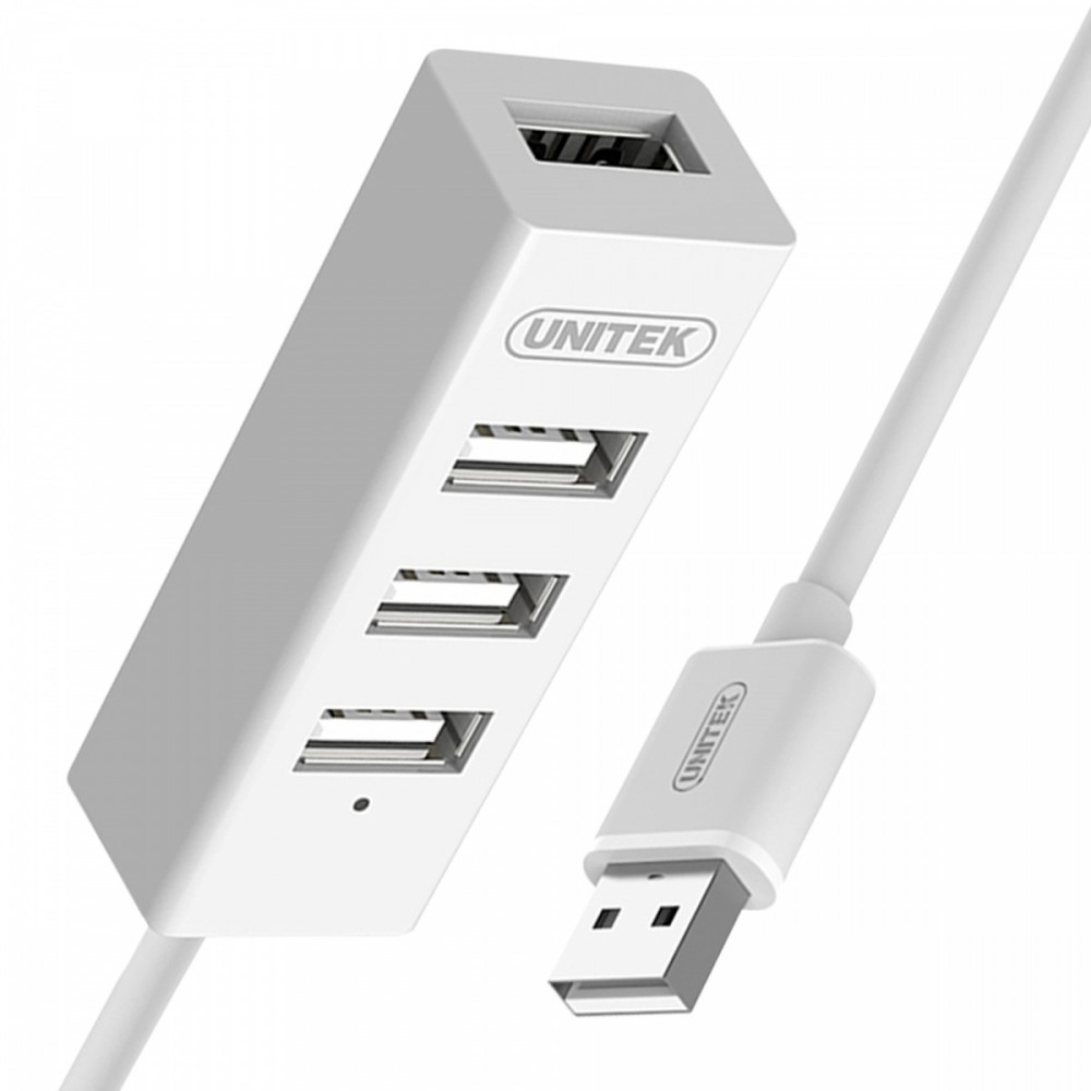 Unitek - hub 4x usb 2.0, y-2146, 1x lad.tel. biały