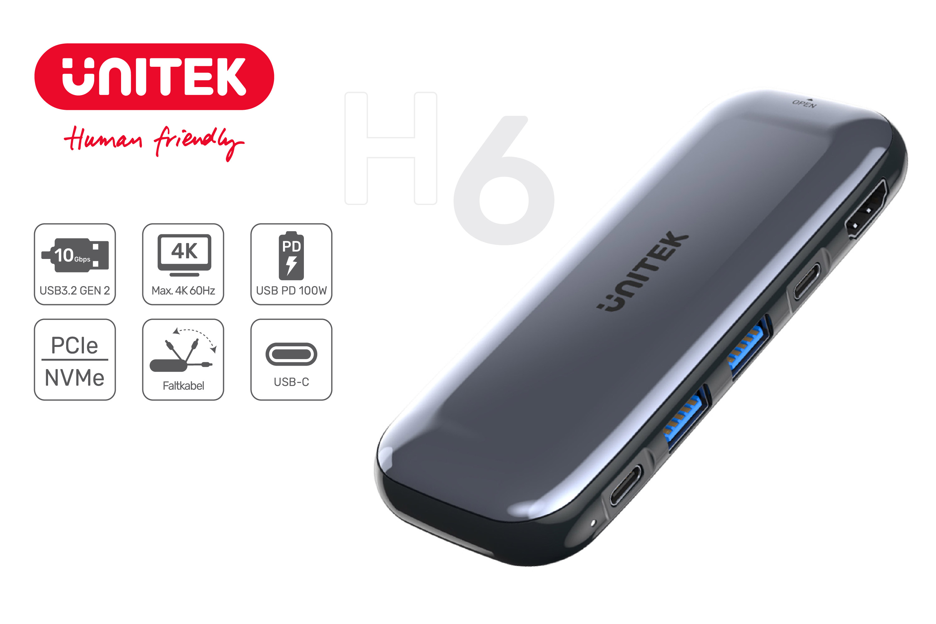 Unitek m.2, hdmi, usb-c pd 100w, d1046a