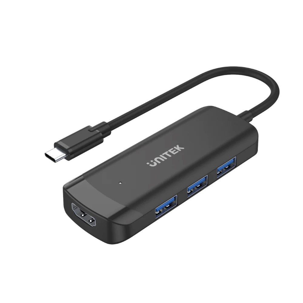 Usb šakotuvas unitek h1110b, usb-c, 3 x usb-a 3.1, hdmi