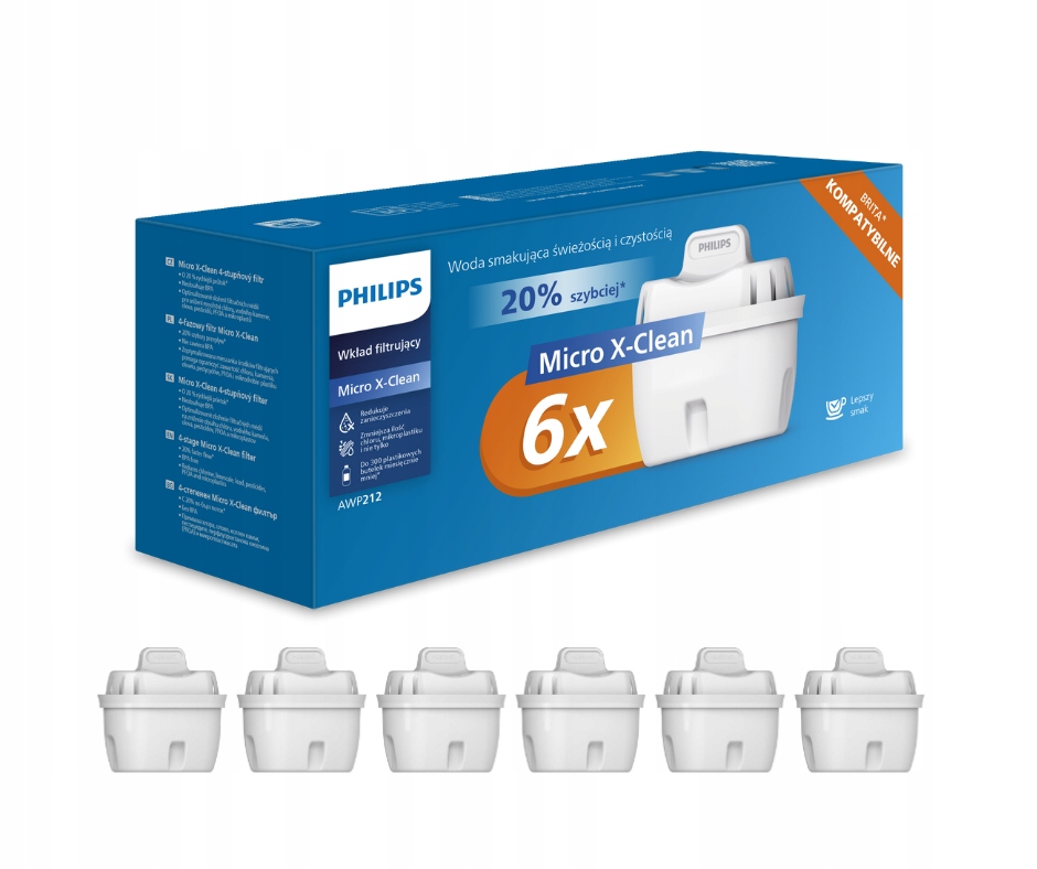 Philips micro x-clean vandens filtro kasetės (6 vnt.)