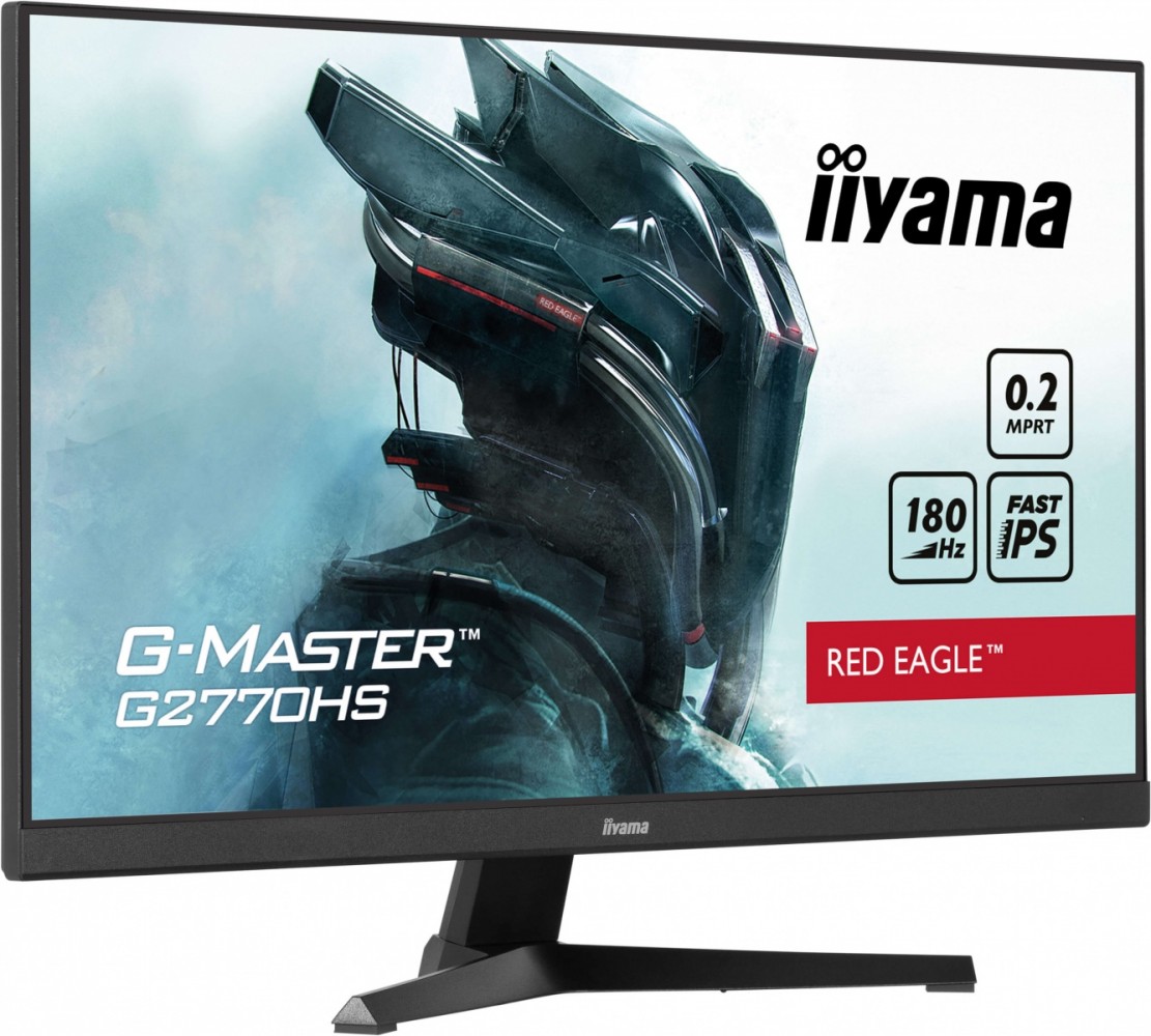 Monitorius kompiuterio ekranas – iiyama – g2770hs-b1 – 27 colių fhd – ips – 180 hz – 0,2 ms – hdmi/dp – garsiakalbiai – vesa 100x100 – juoda