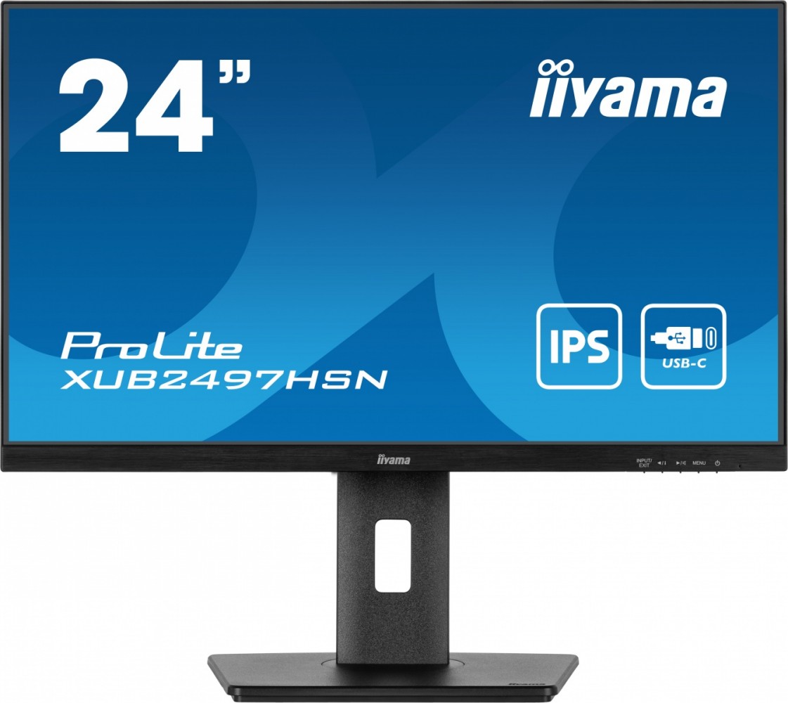Monitorius iiyama prolite xub2497hsn-b2 23.8 colių fhd ips monitorius, 100 hz, pivot, garsiakalbiai, juoda, verslui
