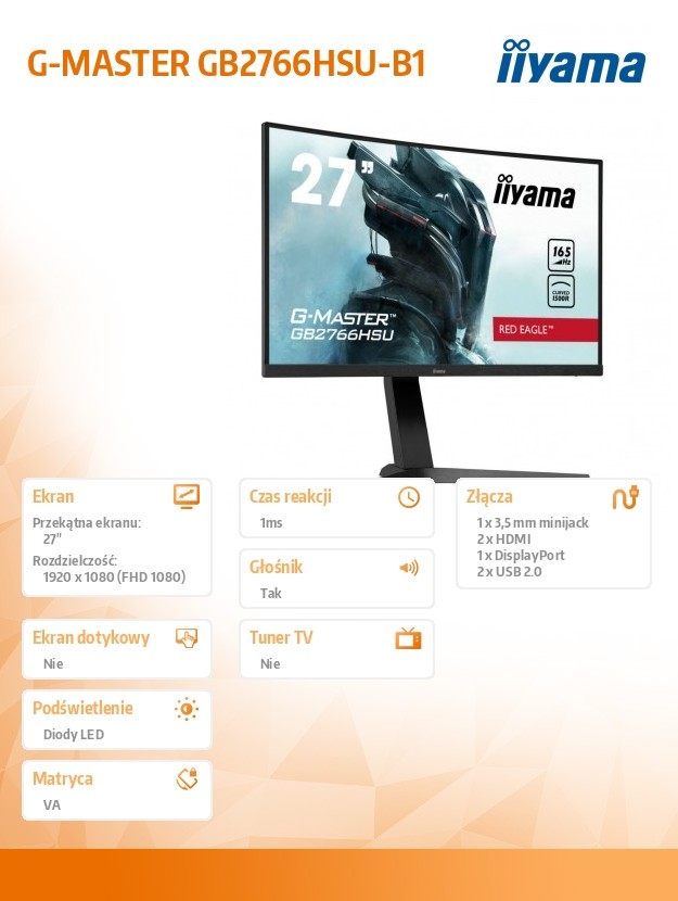 Monitorius iiyama gb2766hsu-b1, 27