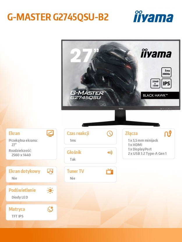 Monitorius pc ekranas - iiyama - g2745qsu-b2 - 27