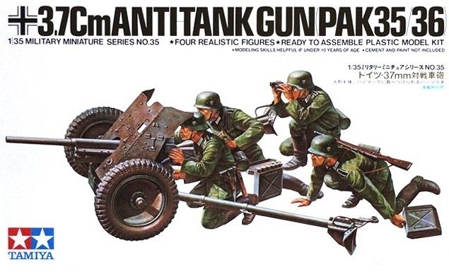 Tamiya - 3.7cm anti-tank gun (pak 35/36), 1/35, 35035