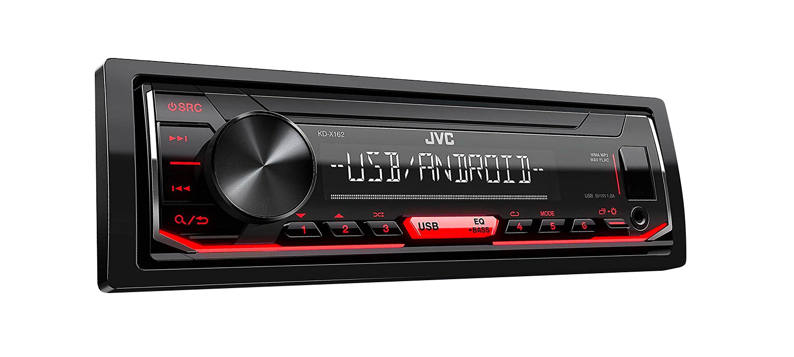 jvc kdx-162 usb automobilinis radijo imtuvas raudonas